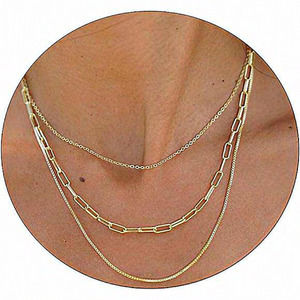 Women Silver Plated‎ Dainty Snake Twist Rope Delicate Layered Necklace